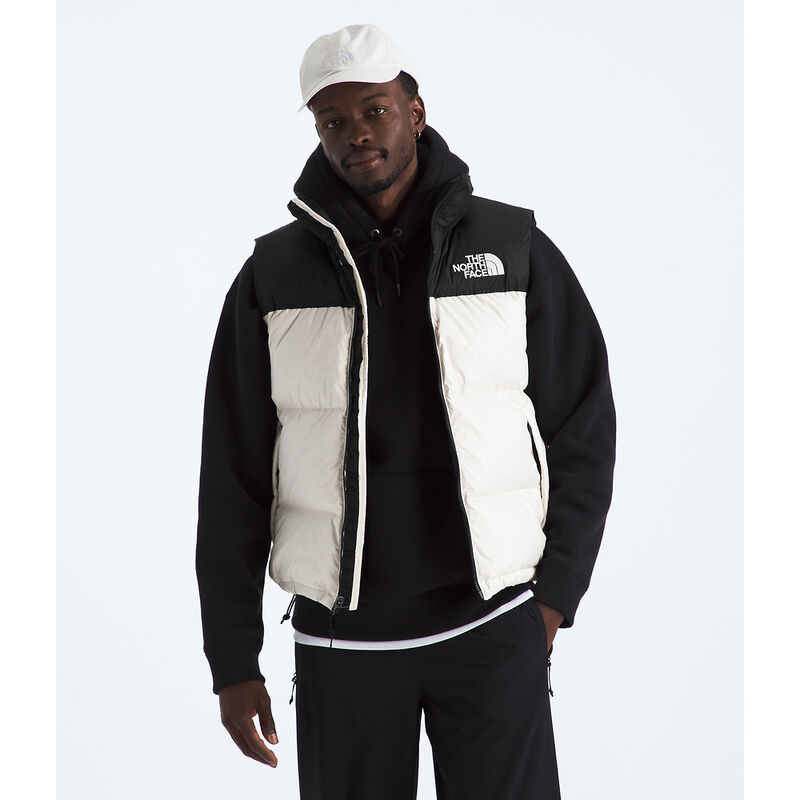 Men's 1996 Retro Nuptse Vest, WHITE DUNE-TNF BLACK-RECYCLED DOWN, hi-res image number 1