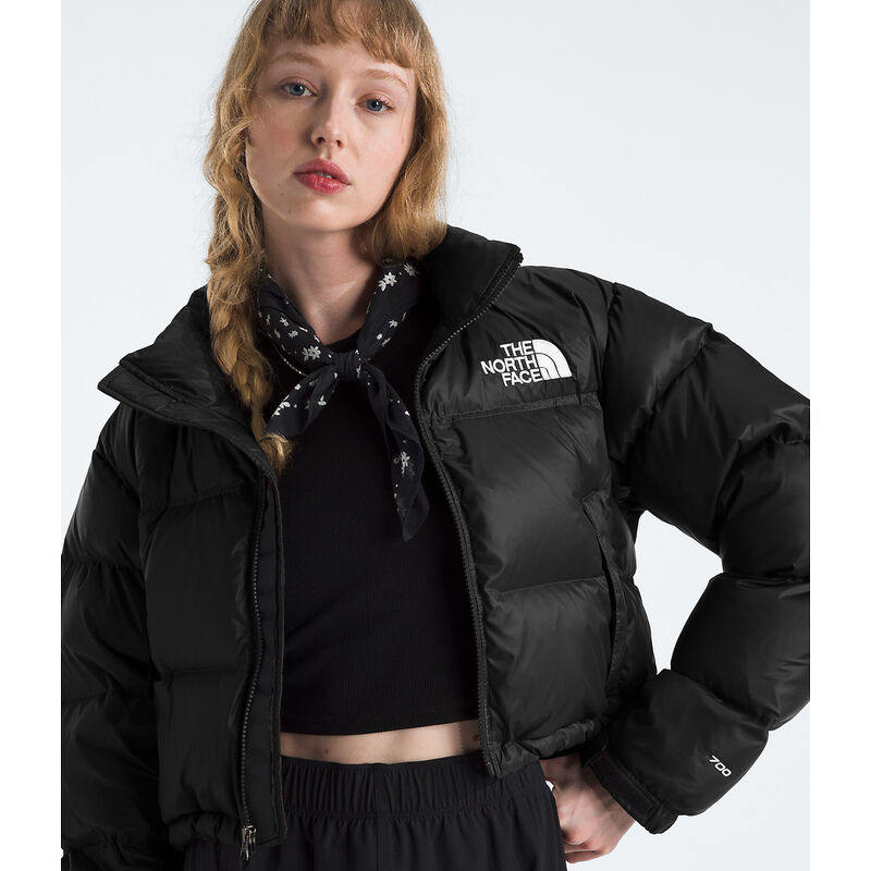 Women's Nuptse Short Jacket, TNF BLACK-TNF BLACK-RECYCLED DOWN, hi-res image number 3