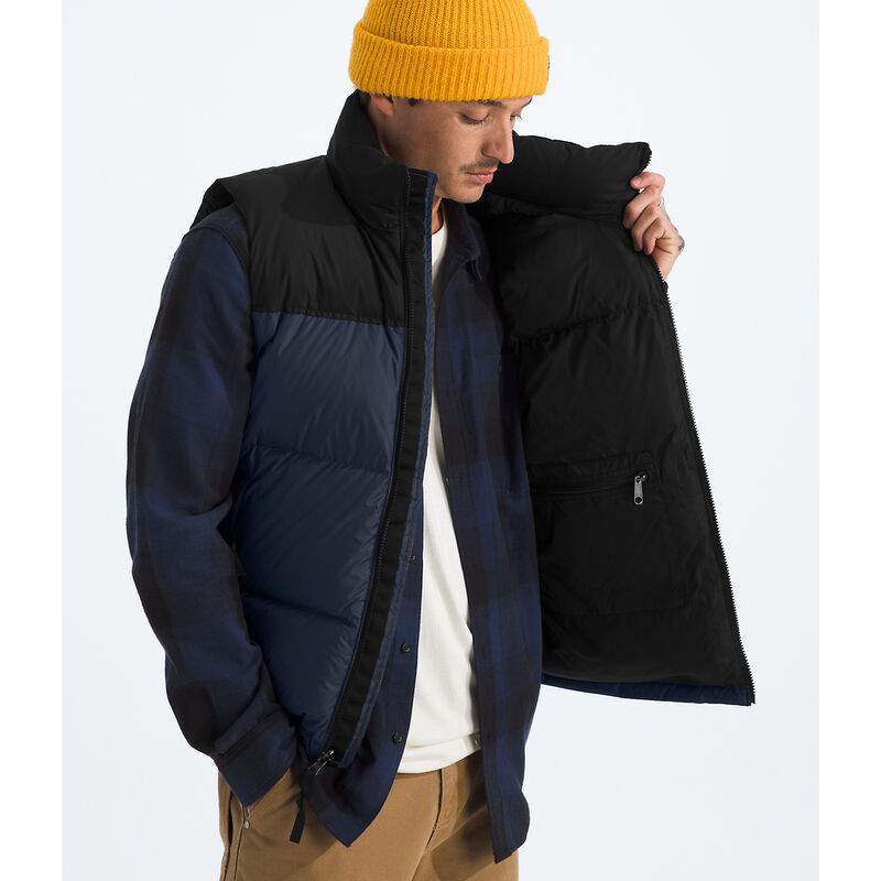 Men's 1996 Retro Nuptse Vest, SUMMIT NAVY-TNF BLACK-RECYCLED DOWN, hi-res image number 4