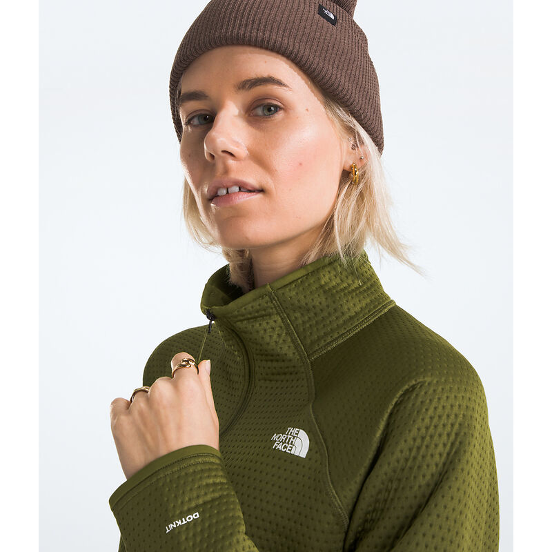Women's DOTKNIT&trade; Thermal &frac14; Zip, FOREST OLIVE, hi-res image number 2