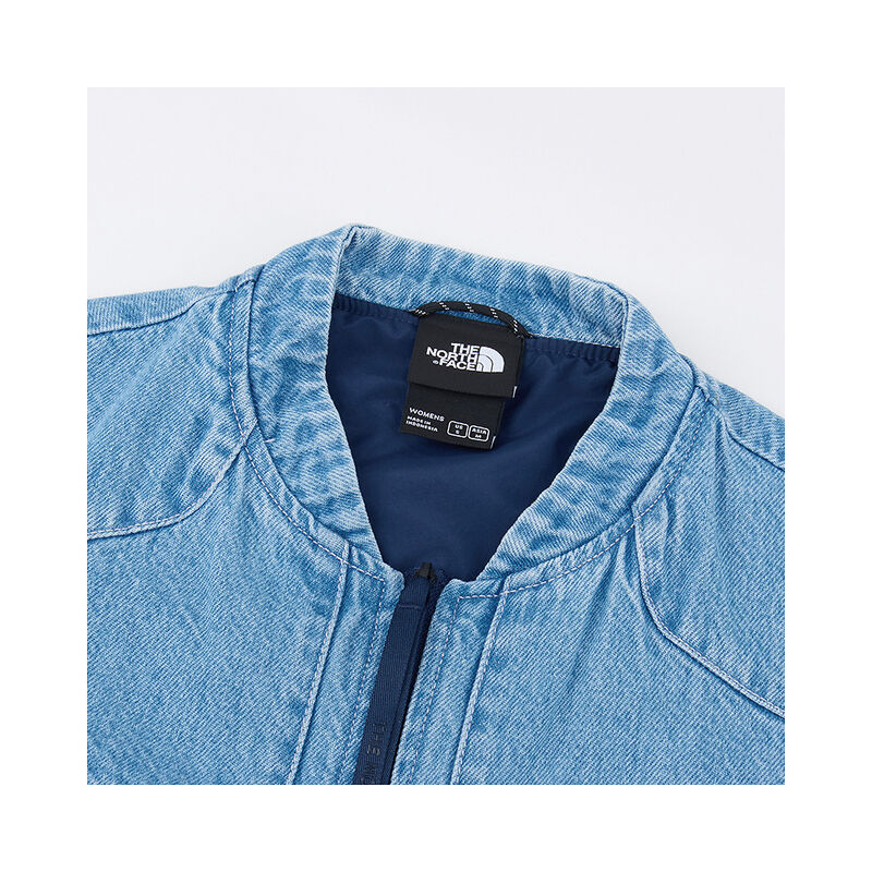 Women's Modular Cropped Denim Vest - AP, LIGHT INDIGO DENIM WASH, hi-res image number 3