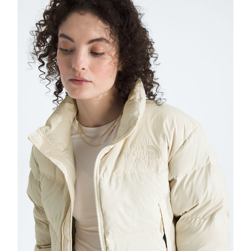 Women's Nuptse Short DTM Jacket, WHITE DUNE, hi-res image number 3