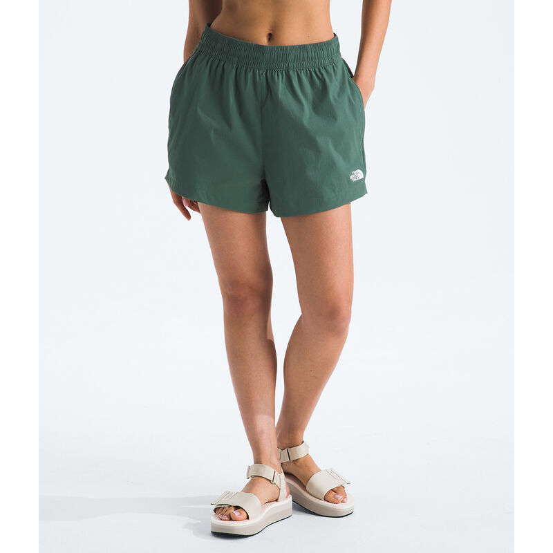 Women's Class V Pathfinder Pull-On 3" Shorts, DUCK GREEN, hi-res image number 1