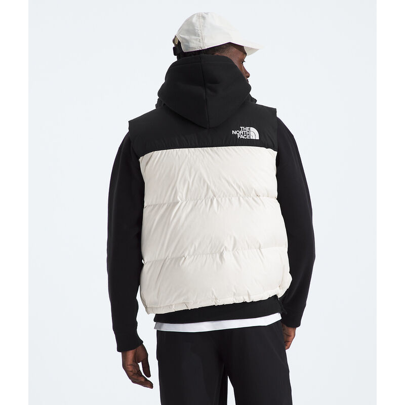 Men's 1996 Retro Nuptse Vest, WHITE DUNE-TNF BLACK-RECYCLED DOWN, hi-res image number 5