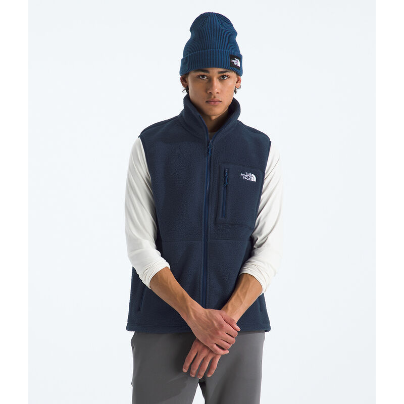 Men's Yumiori Fleece Vest, SUMMIT NAVY-ESTATE BLUE, hi-res image number 1