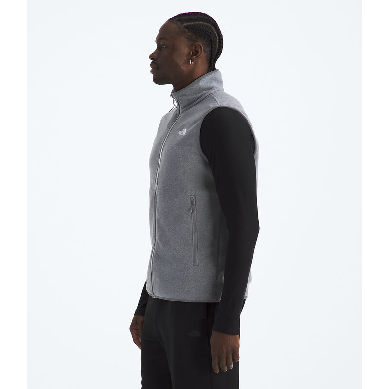Men's Glacier Fleece Vest, TNF MID GREY HEATHER, hi-res image number 3