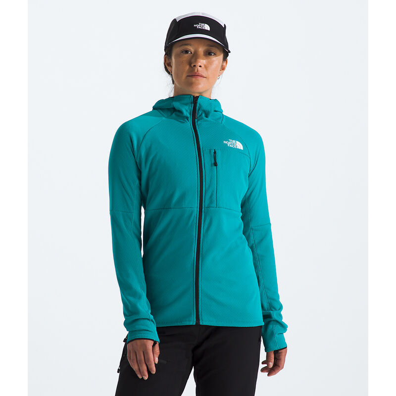 Women's Summit FUTUREFLEECE&trade; Full Zip Hoodie, DEEP TEAL, hi-res image number 1