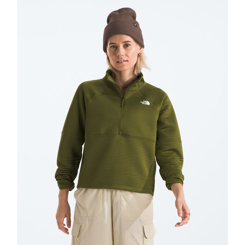 Women's DOTKNIT&trade; Thermal &frac14; Zip, FOREST OLIVE, hi-res image number 1