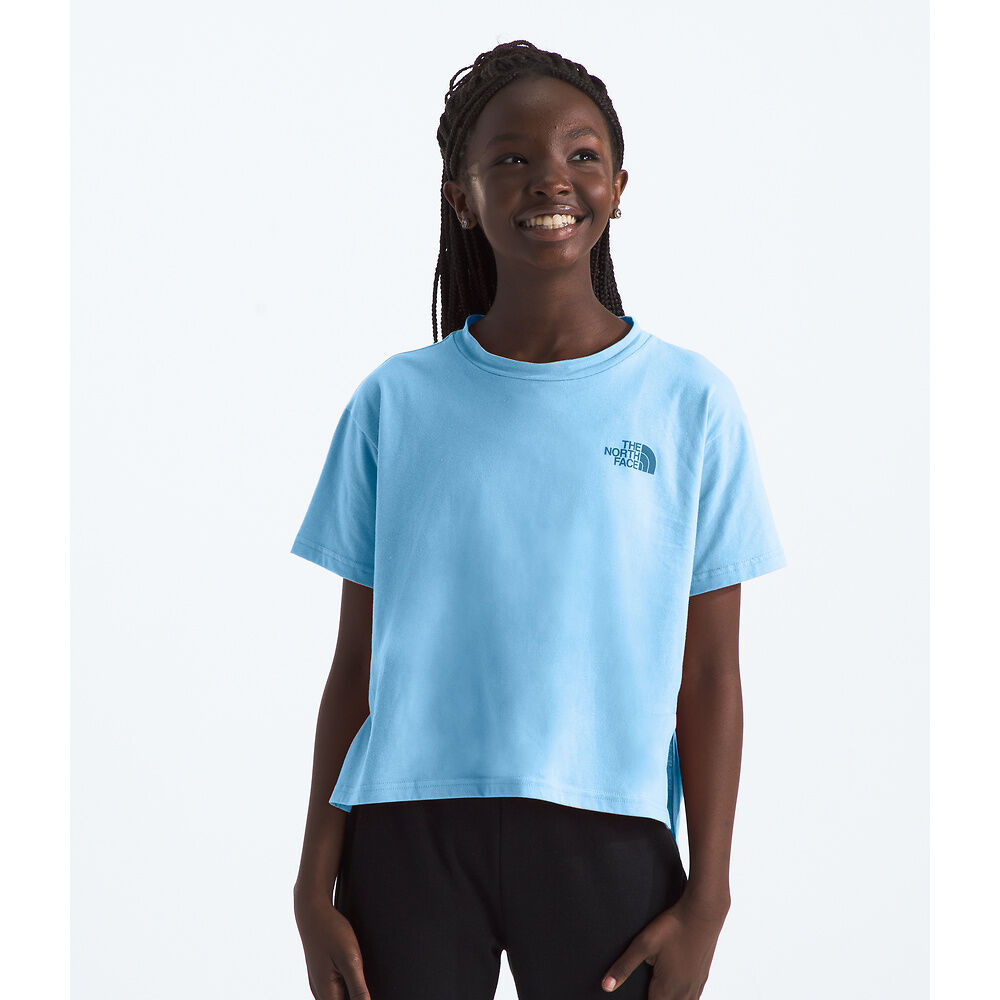 Girls' Simple Logo Short-Sleeve Tee CORNFLOWER The North Face