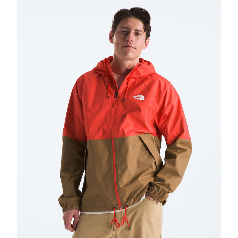 Men's Antora Rain Hoodie, CRIMSON ORANGE-UTILITY BROWN, hi-res image number 1