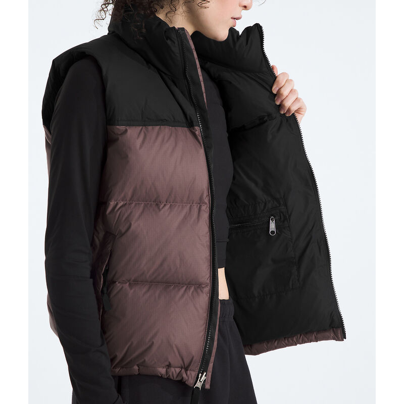 Women's 1996 Retro Nuptse Vest, TAWNY QUARTZ-TNF BLACK, hi-res image number 4