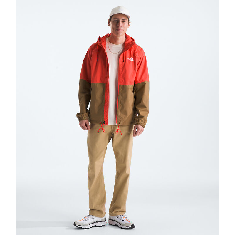 Men's Antora Rain Hoodie, CRIMSON ORANGE-UTILITY BROWN, hi-res image number 2