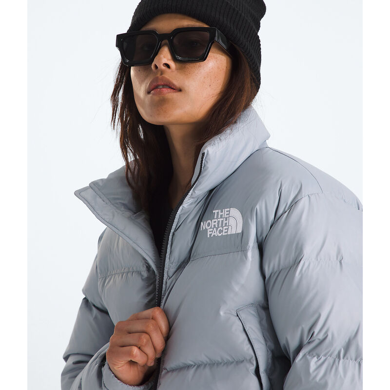 Women's Nuptse Short Jacket, BLUE FLAX, hi-res image number 3