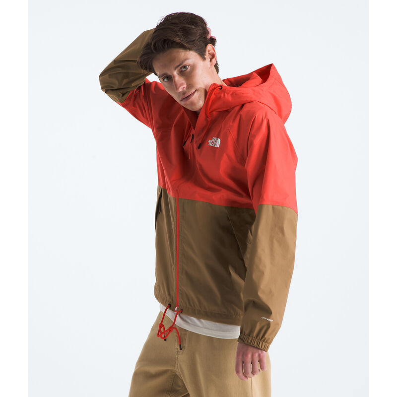 Men's Antora Rain Hoodie, CRIMSON ORANGE-UTILITY BROWN, hi-res image number 3