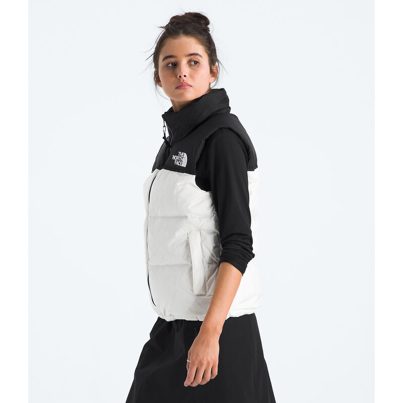 Women's 1996 Retro Nuptse Vest, WHITE DUNE-TNF BLACK-RECYCLED DOWN, hi-res image number 3